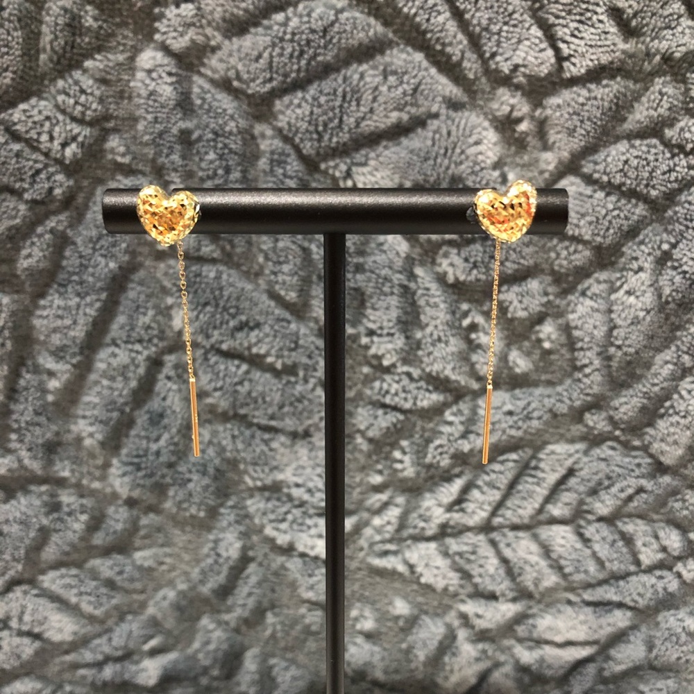 Threader Earrings Solid 18k Gold